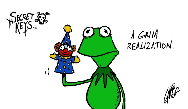 A cold, prickly shudder crept up the felt frog's spine, but he know full well it was actually not his spine but the ulna of a stranger.