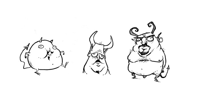 A friend asked to give him ideas for a tattoo design. I think he said something about slovenly demons.